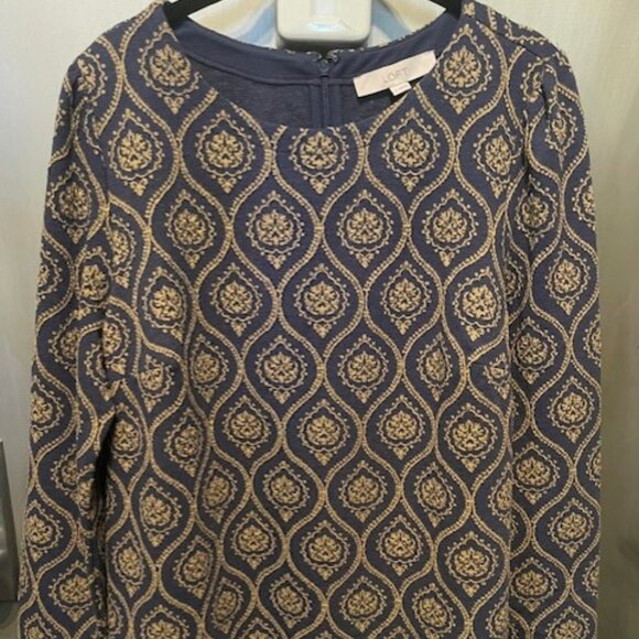 Retro Medallion Jacquard Puff Sleeve Shift Dress - Picture 14 of 16